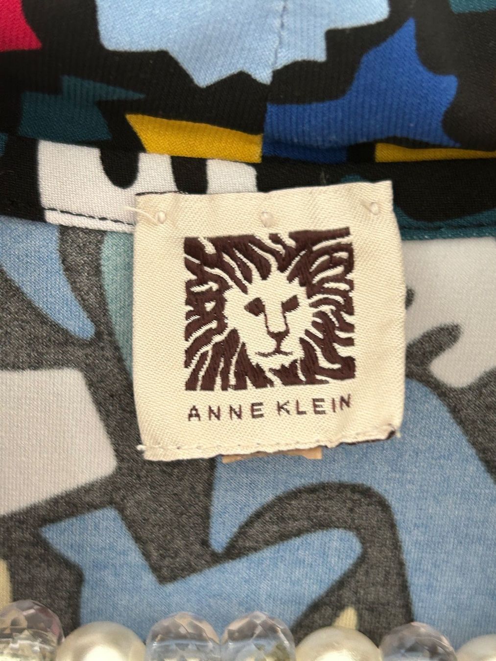 Camicette: Anne Klein Bluse, Gr. M, bunt gemustert, Stretch – Usato da Horn venduto da Resvi 2