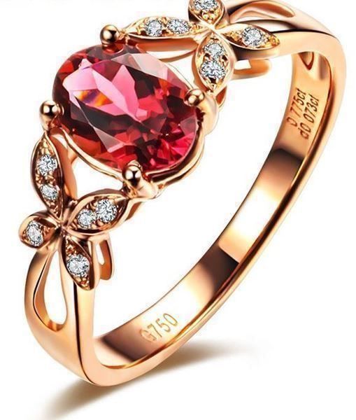 Anelli: 0.8 ct Turmalin/Diamant Ring 18 kt Gold – Nuovo (secondo la descrizione) da Arbon venduto da Helmuth