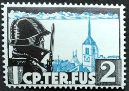 Soldatenmarke 2.WK, Ter Füsilier Kp 2, Kreuz, blau, Wi Ter 9