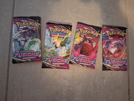 4x Pokemon Sammelkarten Fusions Angriff Booster Packs