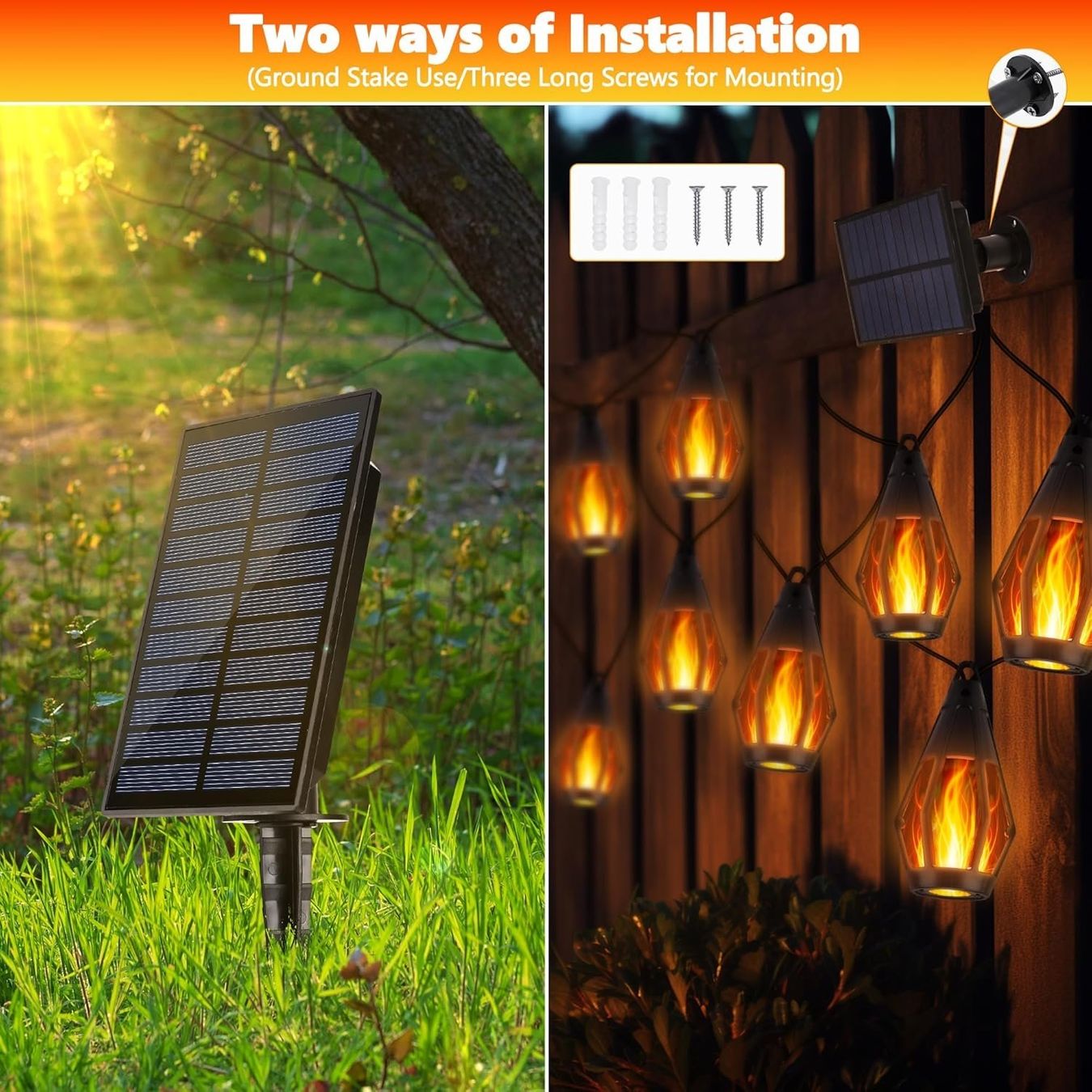 Ghirlande e barre luminose: Solar Flammen Lichterkette 12.6m – Nuovo e nell'imballaggio originale da Nuglar venduto da SmartLiving24 6