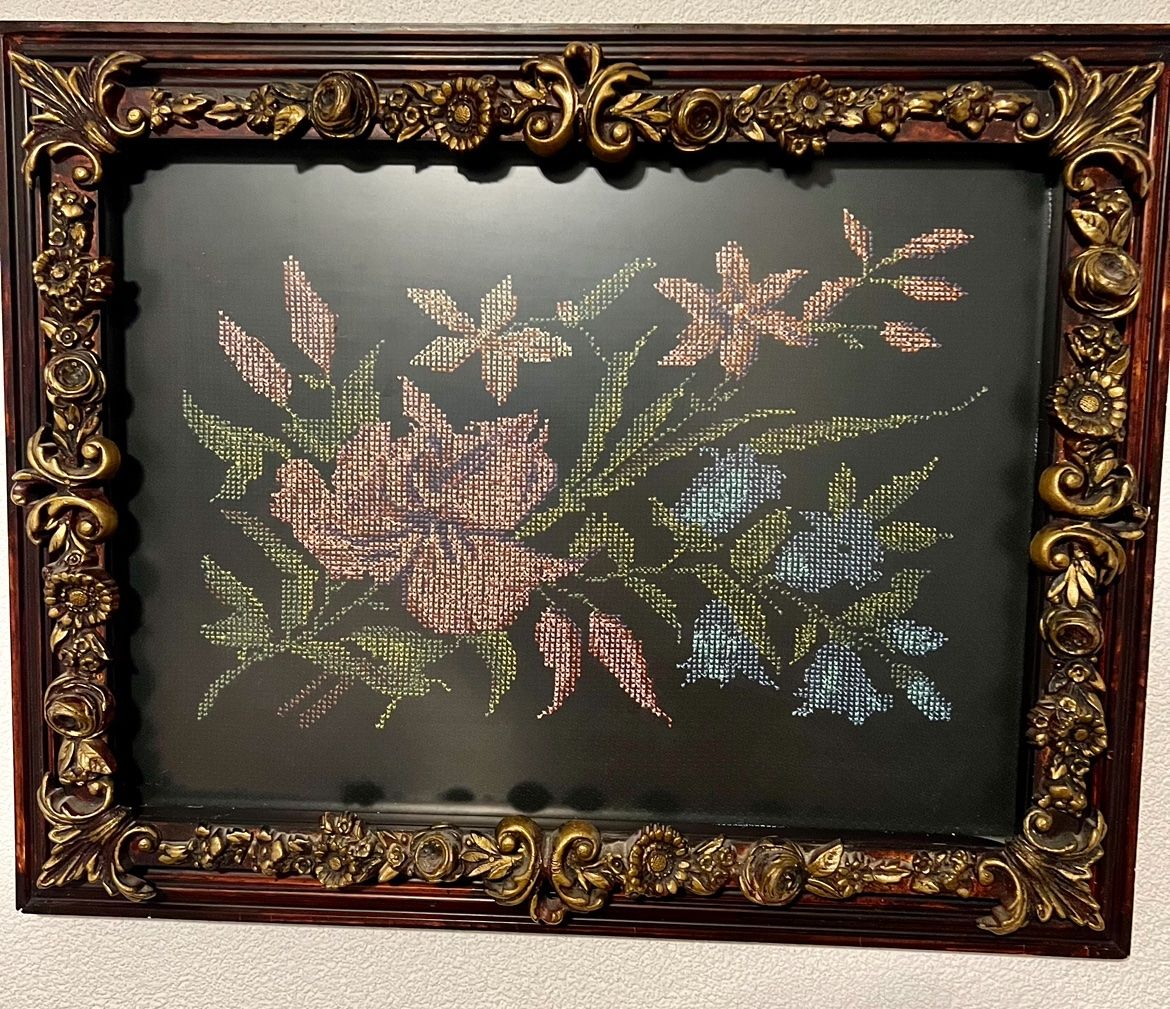 Foto & Immagini: Gesticktes Bild Blumen Mitte des Jahrhunderts – Usato da Rutschwil venduto da joz_w5mj 1