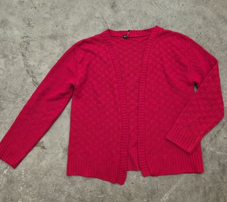 Be Jealous Cardigan Strickjacke Rot Gr. S/M Karo-Muster
