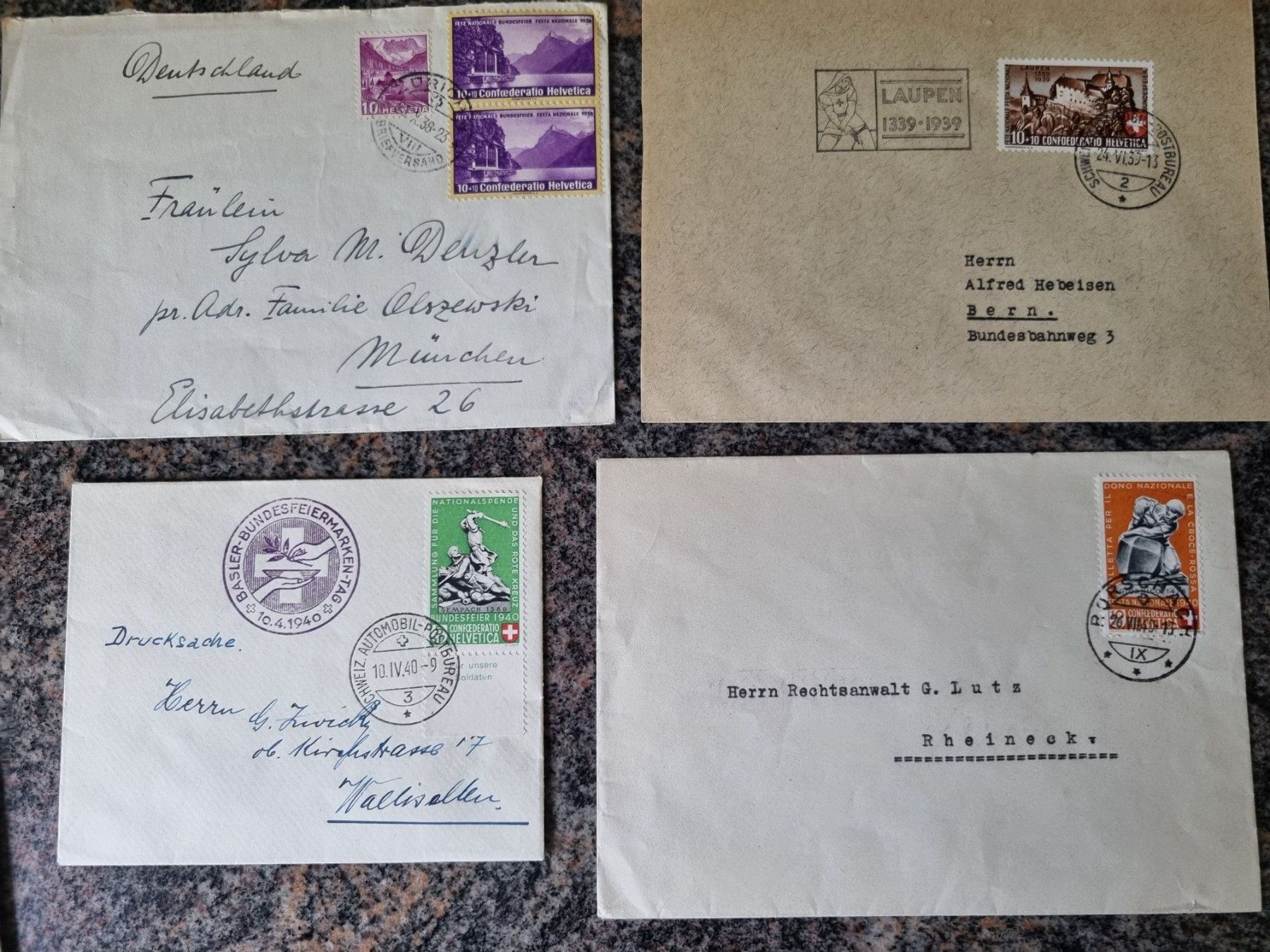 Tutti i francobolli: 16 Briefe mit Pro Patria Frankaturen – Usato da Gümligen venduto da Geniusbuy 1