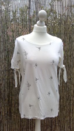 T-shirt blanc ORSAY motifs Danseuses argentées, taille L