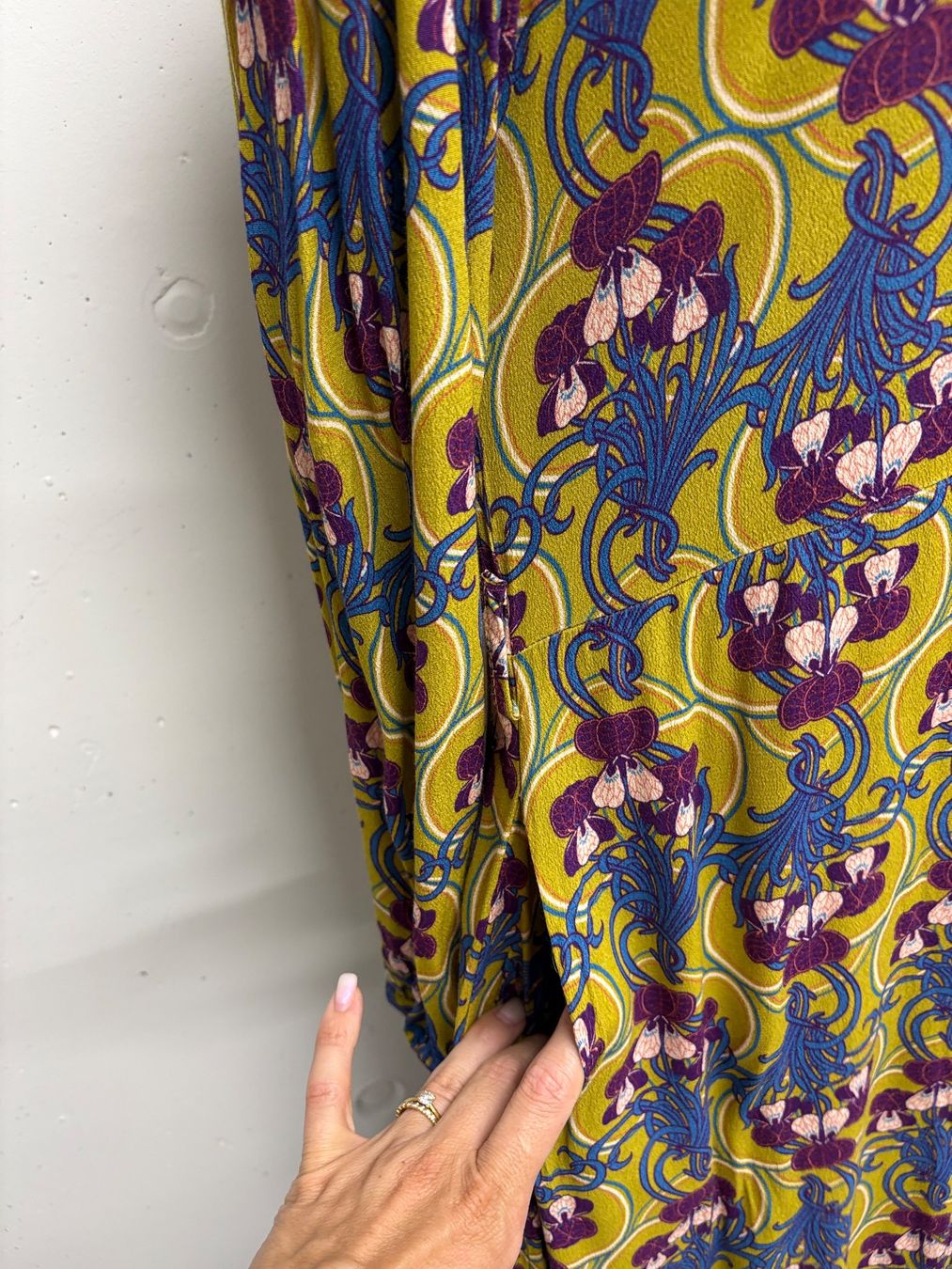 Vestiti: Dixie Maxikleid S mit Print grün blau langarm Kleid – Nuovo (secondo la descrizione) da Regensdorf venduto da secondchancefashion 3