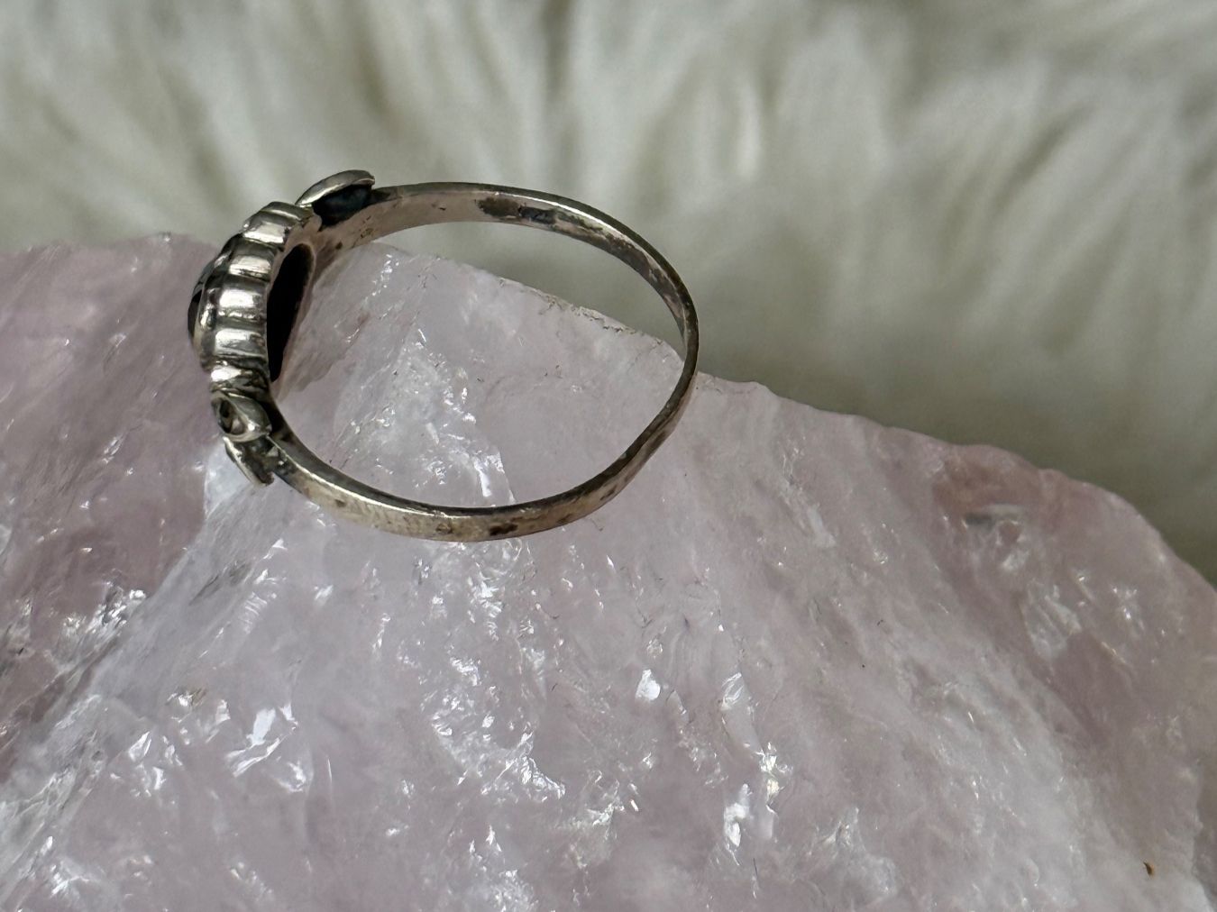 Anelli: Vintage Silberring 925 Herz mit rotem Stein – Usato da Istighofen venduto da Ringparadies 1