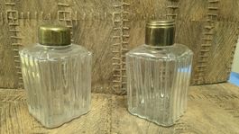 2 alte Tee-Glas Gefässe mit Messingverschluss