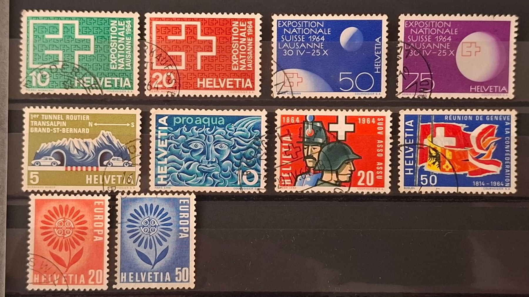Tutti i francobolli: 3 Sätze Briefmarken CH 1963/64 komplett – Usato da Steinmaur venduto da profitec01