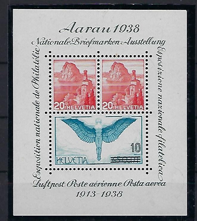 Alle Briefmarken: 1938 Aarau Block postfrisch**  14915 – Gebraucht aus Lunden von Animus999