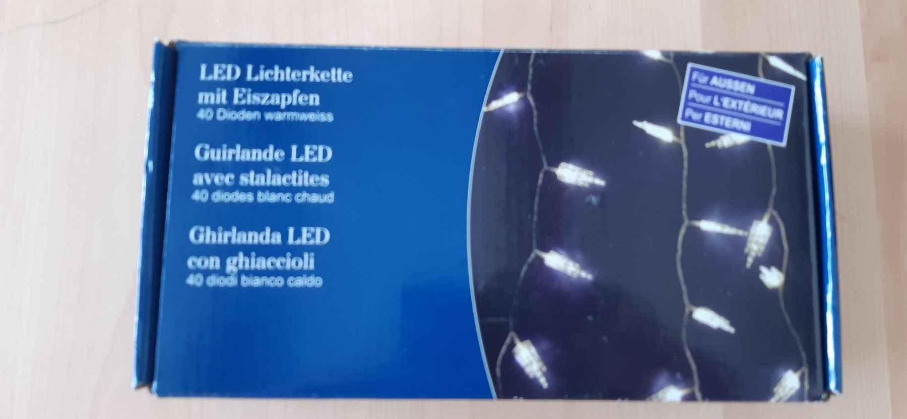 Ghirlande e barre luminose: LED-Lichterkette mit Eiszapfen – Nuovo e nell'imballaggio originale da Uzwil venduto da Fw101