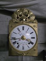 Antike Wanduhr Bergeon à Omlerville Messing emailliert