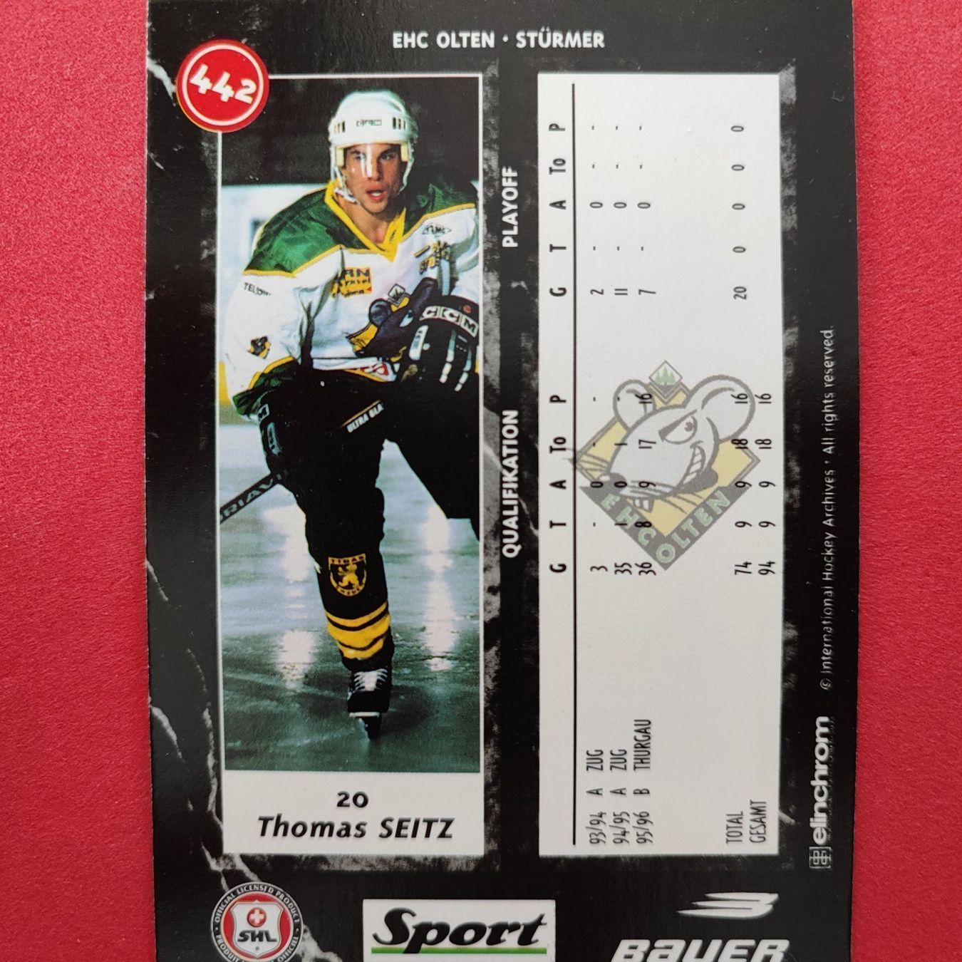 Carte collezionabili: Thomas Seitz - EHC OLTEN - 1996/97 – Usato da Dübendorf venduto da kb86_MOVIE 1
