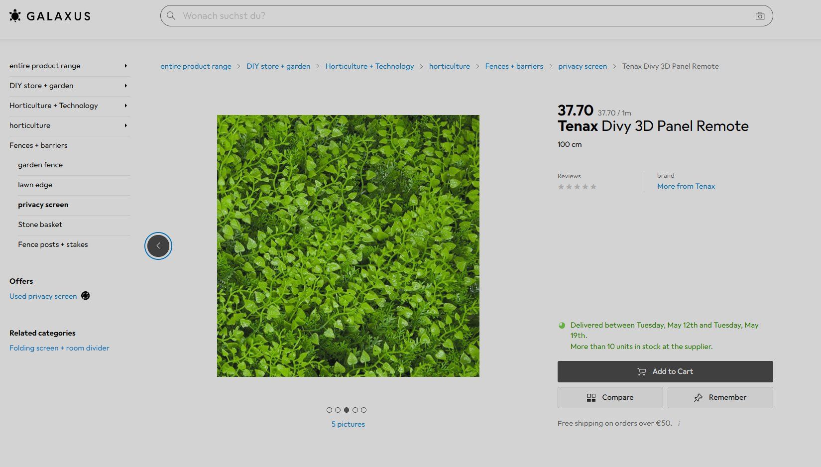 Tutte le decorazioni: Tenax Divy 3D Panel Realistic green – Nuovo (secondo la descrizione) da Lausanne venduto da guestudio