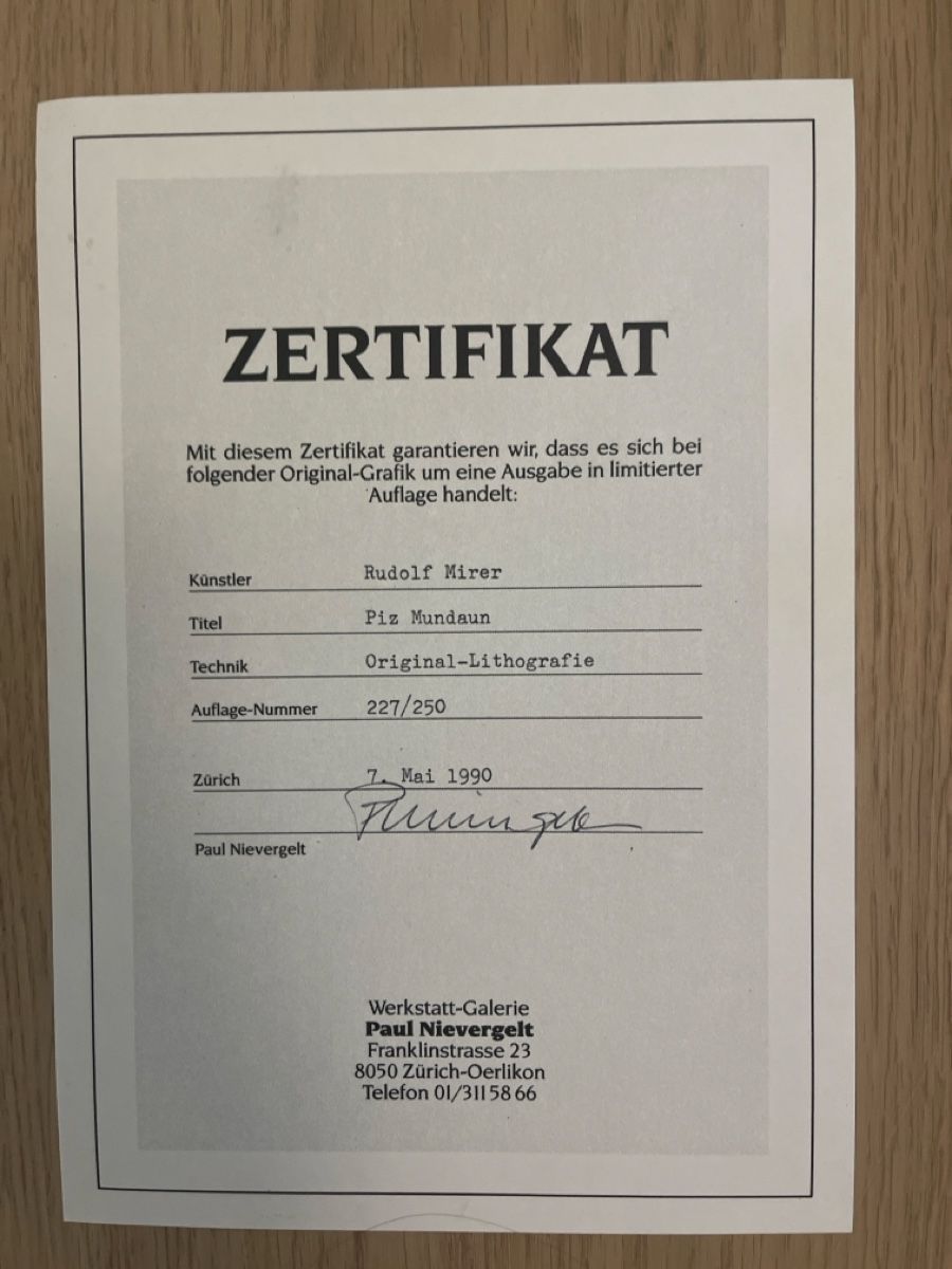 Grafiken & Lithographien: Original-Lithografie Rudolf Mirer – Gebraucht aus Bonstetten von lala_123 2