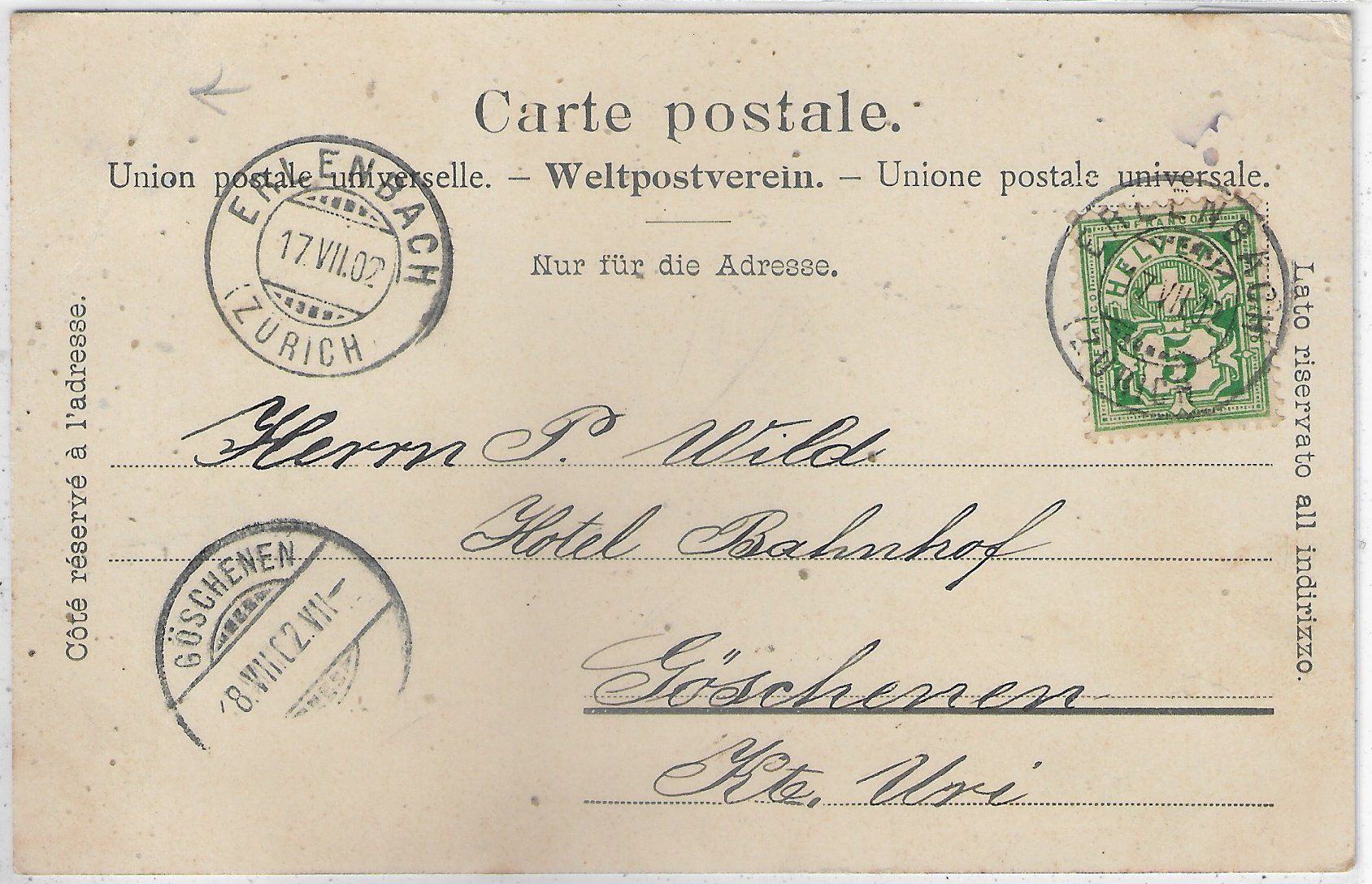 Cartoline postali: Erlenbach ZH - Ansicht vom See aus – Difettoso da Ettingen venduto da Kartenplanet 1