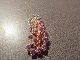 Haarspange Pfau, pink/violette
