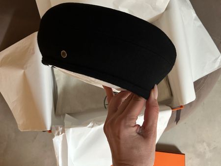 Hermès Paris Damen Mütze Hut, Schwarz, Grösse 57, Top Zus...