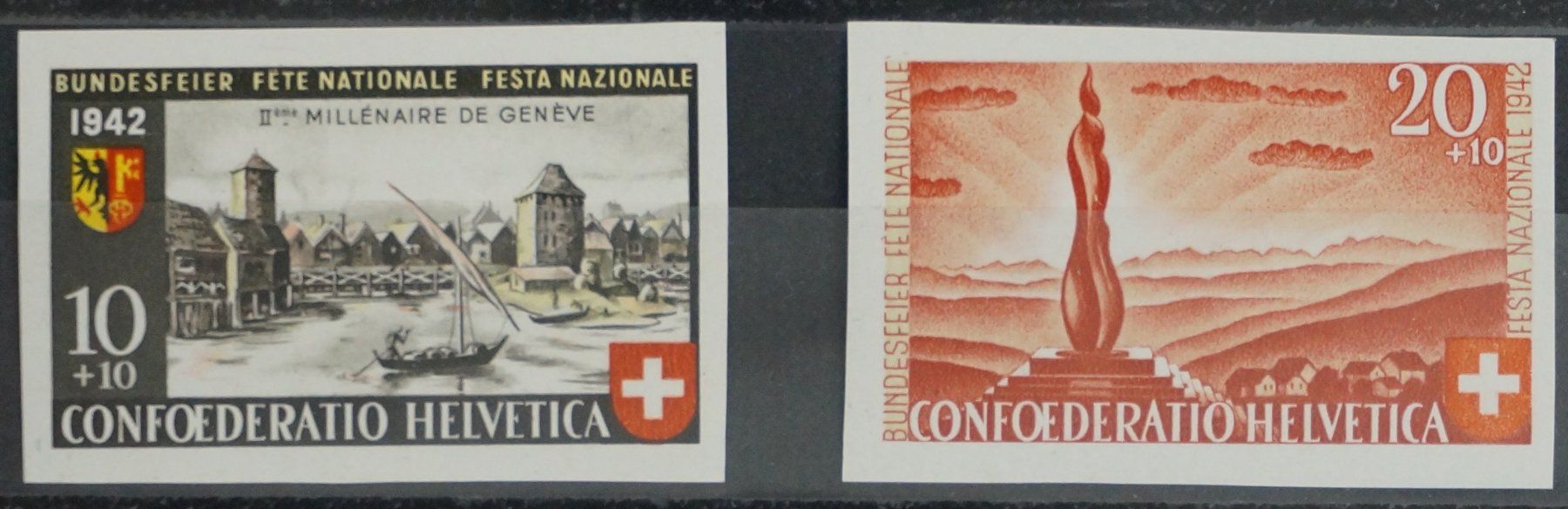 Tutti i francobolli: CH - Pro Patria - Blockausschnitte B17 & B18 ** – Usato da Rombach venduto da VENTIS-Auktionen 1