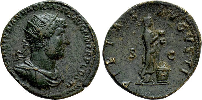 Tutti le monete: HADRIAN AE Dupondius (121 AD) – Usato da La Sarraz venduto da classicworldcoins