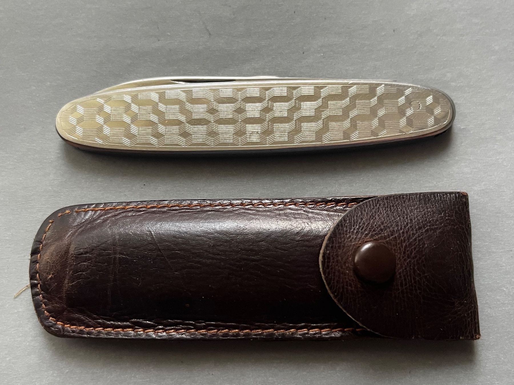 Coltelli tascabile: Altes Sackmesser 88 mm - Edelstahl - mit Etui – Usato da Zürich venduto da FV.vintage 3