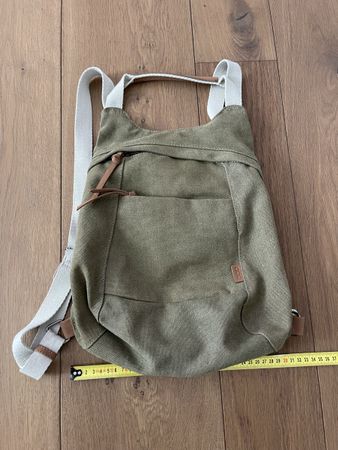Rucksack MISAKO olivgrün Canvas Damen neuwertig