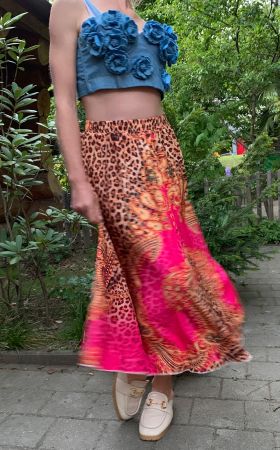 Glamour Maxi Gonna  satinato🌺tgM/L-nuovo💫feste👌vacanze