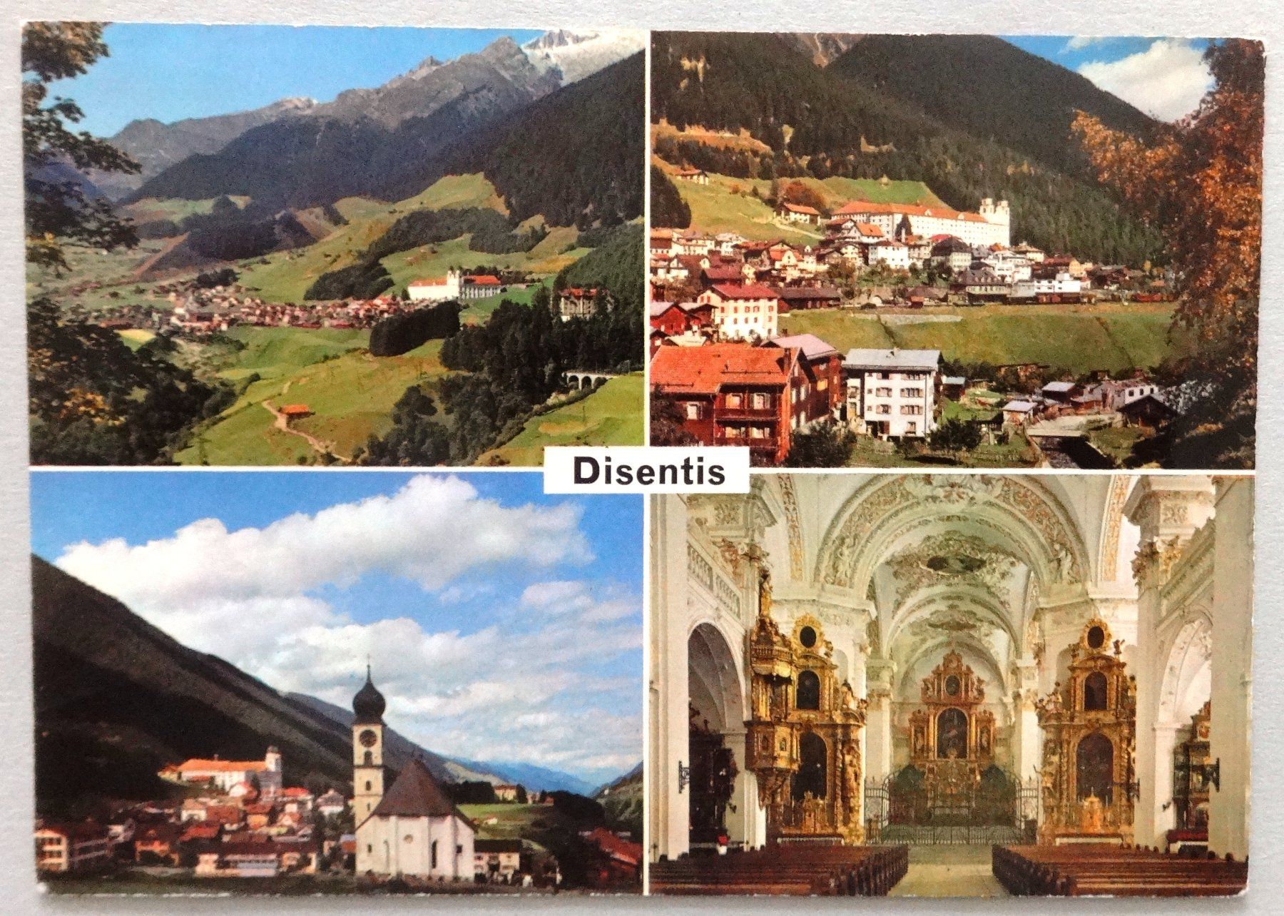 Cartoline postali: Disentis und Kloserkirche innen – Usato da Fétigny venduto da Billy2miny