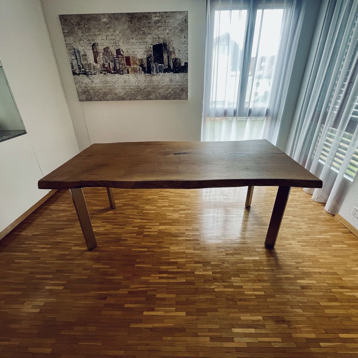 Tavoli: Massivholzesstisch bestehend aus einer Eichenholzplatte – Nuovo (secondo la descrizione) da Hünenberg venduto da Dominique1974