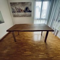Massivholztisch aus Eichenholzplatte, Esstisch, Tisch