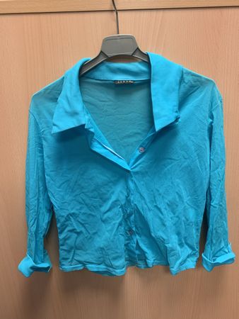 Chemise crop bleu electrique