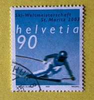 Nr.1068 GESTEMPELT Skirennfahrer 2002  Siehe Original Fotos.