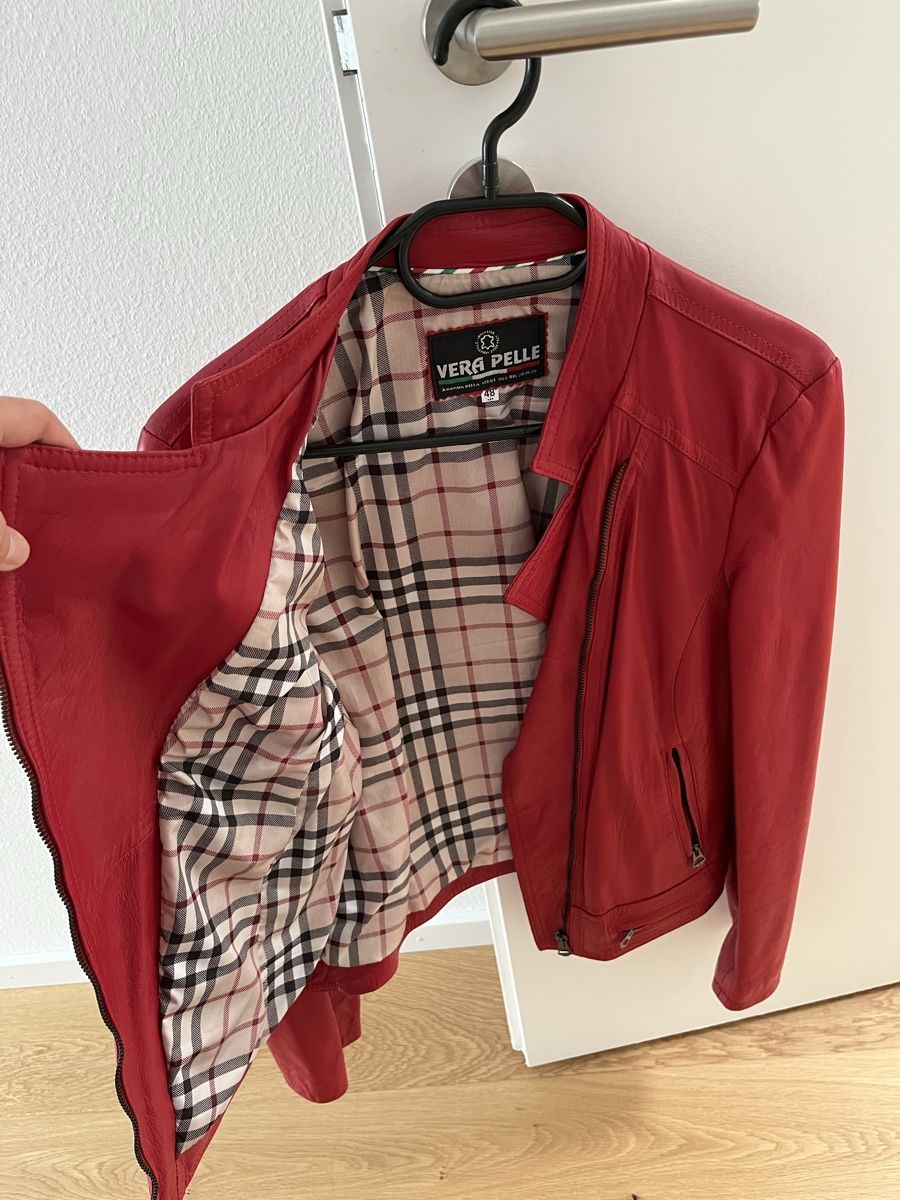Vera Pelle Giacche: Vera Pelle Red Leather Jacket – Usato da Affoltern am Albis venduto da dan_jm8b 1