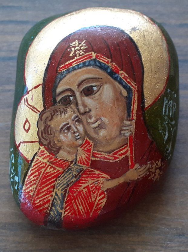 Dipinti: auf Stein gemalte orthodoxe Maria – Usato da Mörschwil venduto da antiksalon 6