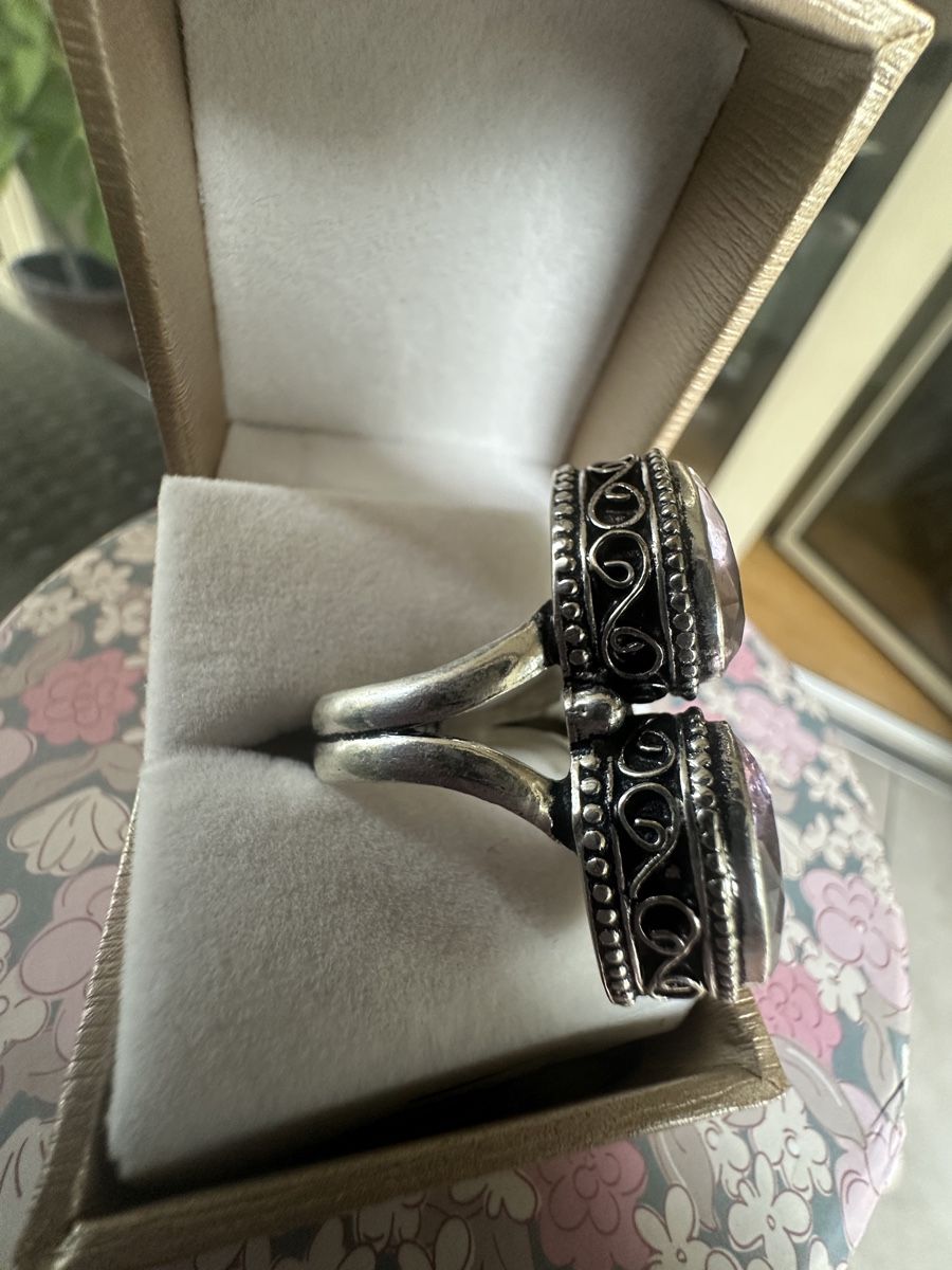 Anelli: Doppel Kunzit Edelstein Ring, 925 Silber, Grösse 57  – Nuovo e nell'imballaggio originale da Kriens venduto da Hortensie6 1