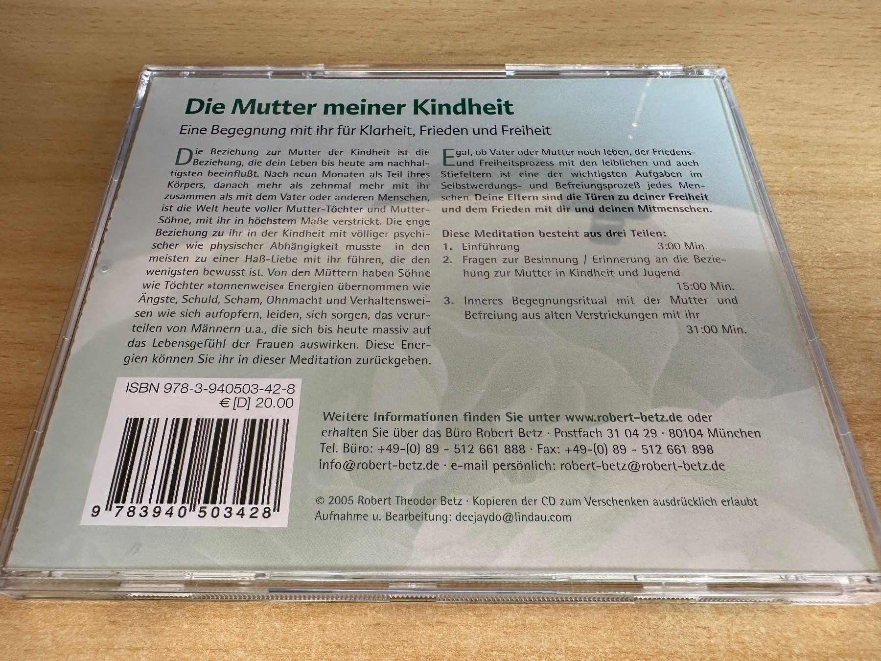 Audiolibri: E2 Robert Betz - Die Mutter meiner Kindheit Eine Begegnung – Usato da Rikon im Tösstal venduto da Alpenmutz 1