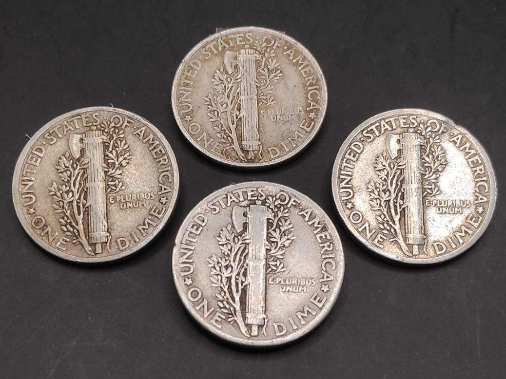 Alle Münzen: 4x Silber Dimes "Mercury" – Gebraucht aus Sirnach von Trekk64 1