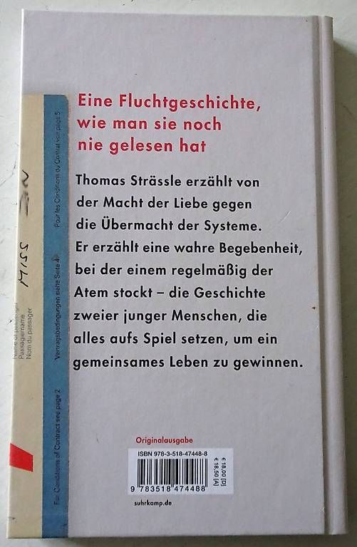 Libri: Thomas Strässle - Fluchtnovelle – Usato da Bern venduto da janosh-08 1