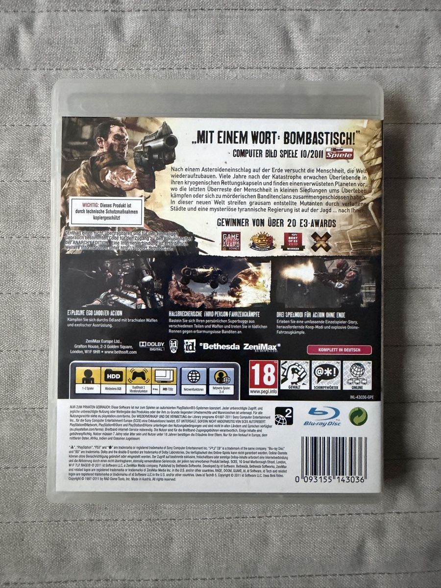 Sony Giochi: RAGE Anarchy Edition für PS3  – Usato da Thunstetten venduto da Virus_33 2