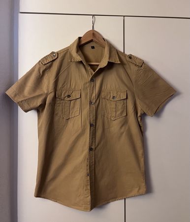 Herren Safari Hemd kurzarm braun Gr M neuwertig 