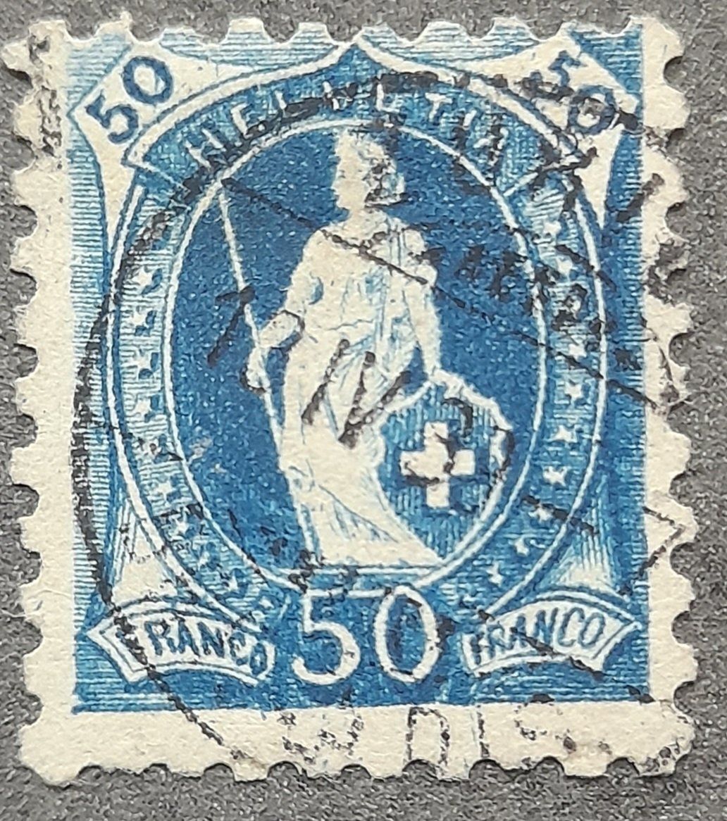 Alle Briefmarken: Stehende Helvetia 70B Kat. 575.- – Gebraucht aus Balgach von SIMEON27