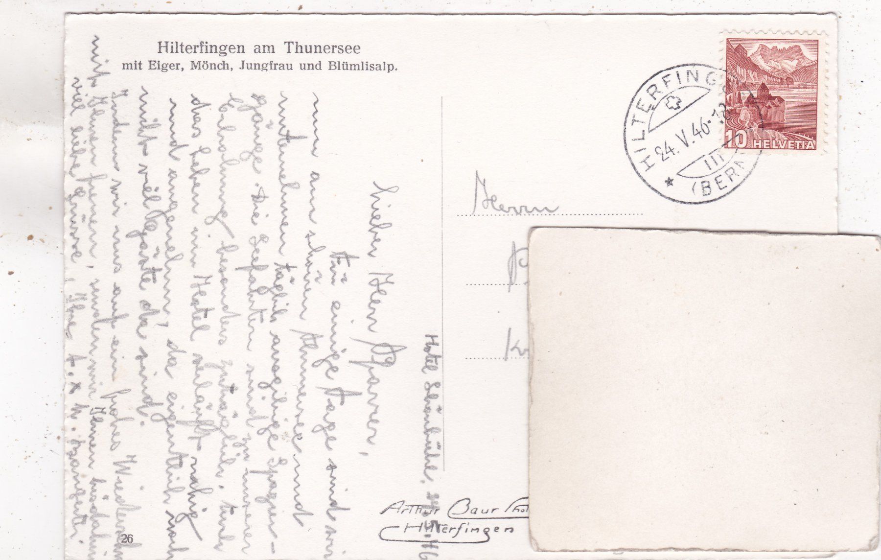 Ansichtskarten: Hilterfingen am Thunersee 1946 – Gebraucht aus Herisau von Lisegrat2008 1