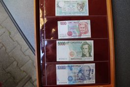 4 Banknoten Italien ungefalten