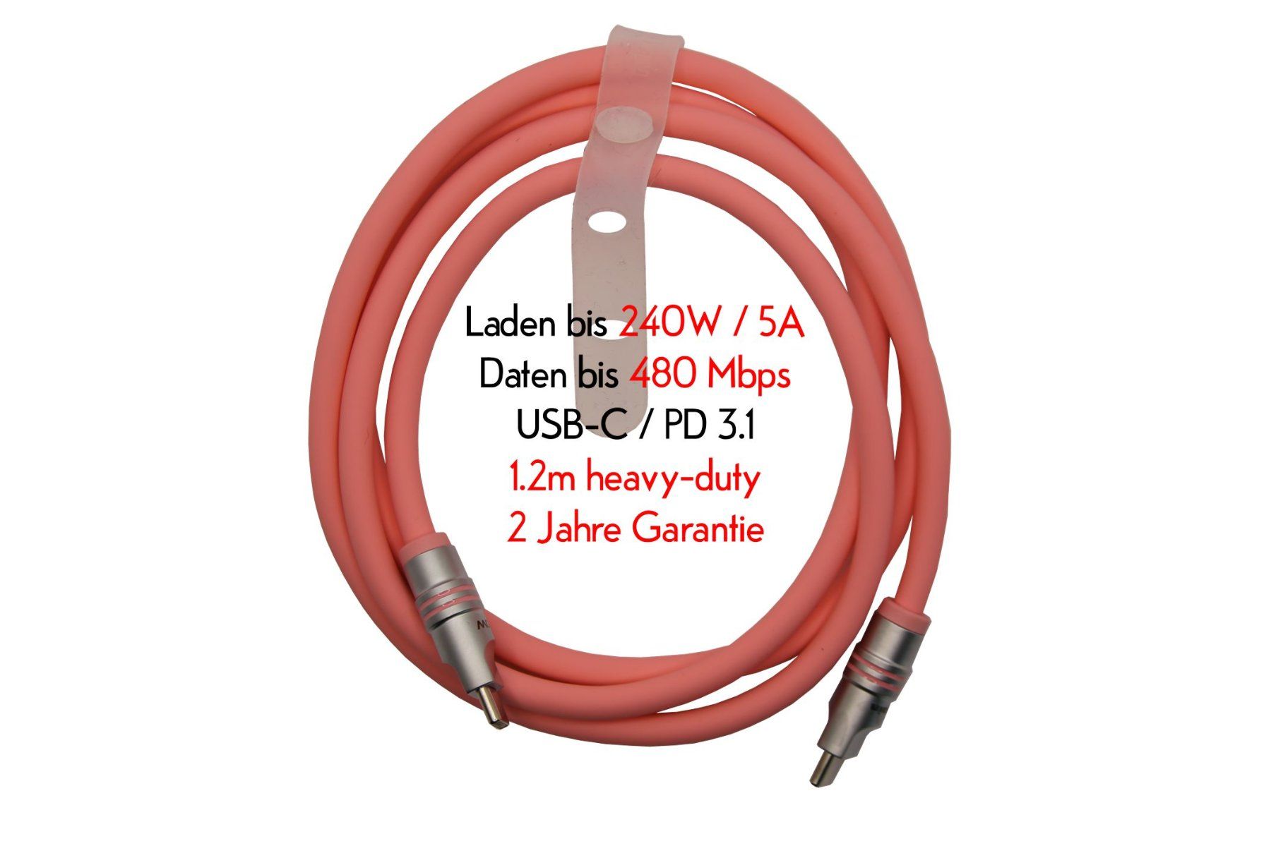Cavi: USB-C Schnelladekabel + Datenfunktion 1,2m, Silikon, Neuware – Nuovo e nell'imballaggio originale da Gampelen venduto da schlosz_alexander