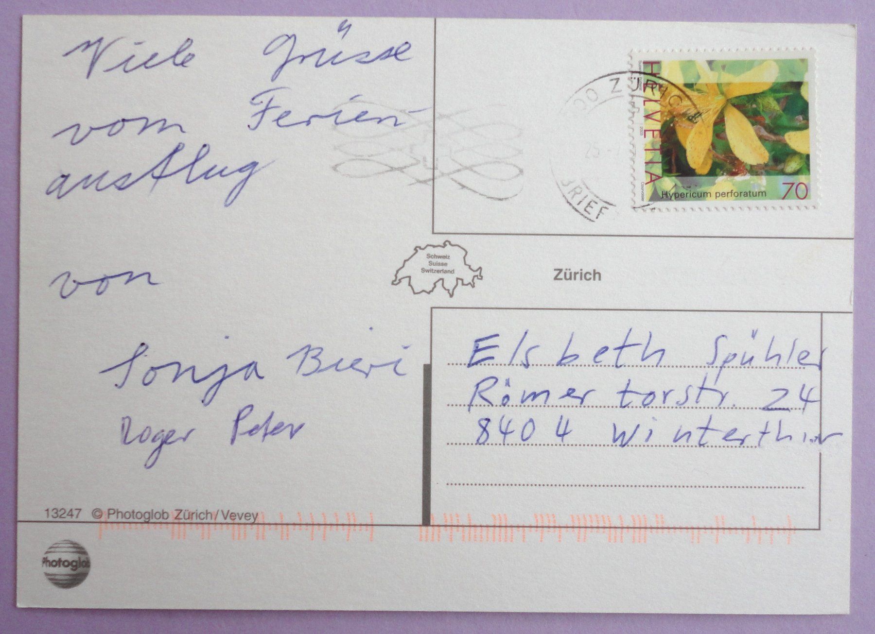 Cartoline postali: Zürich – Usato da Fétigny venduto da Billy2miny 1