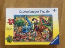 Ravensburger Puzzle 60 Teile Baustelle mit Bagger, Kran, LKW
