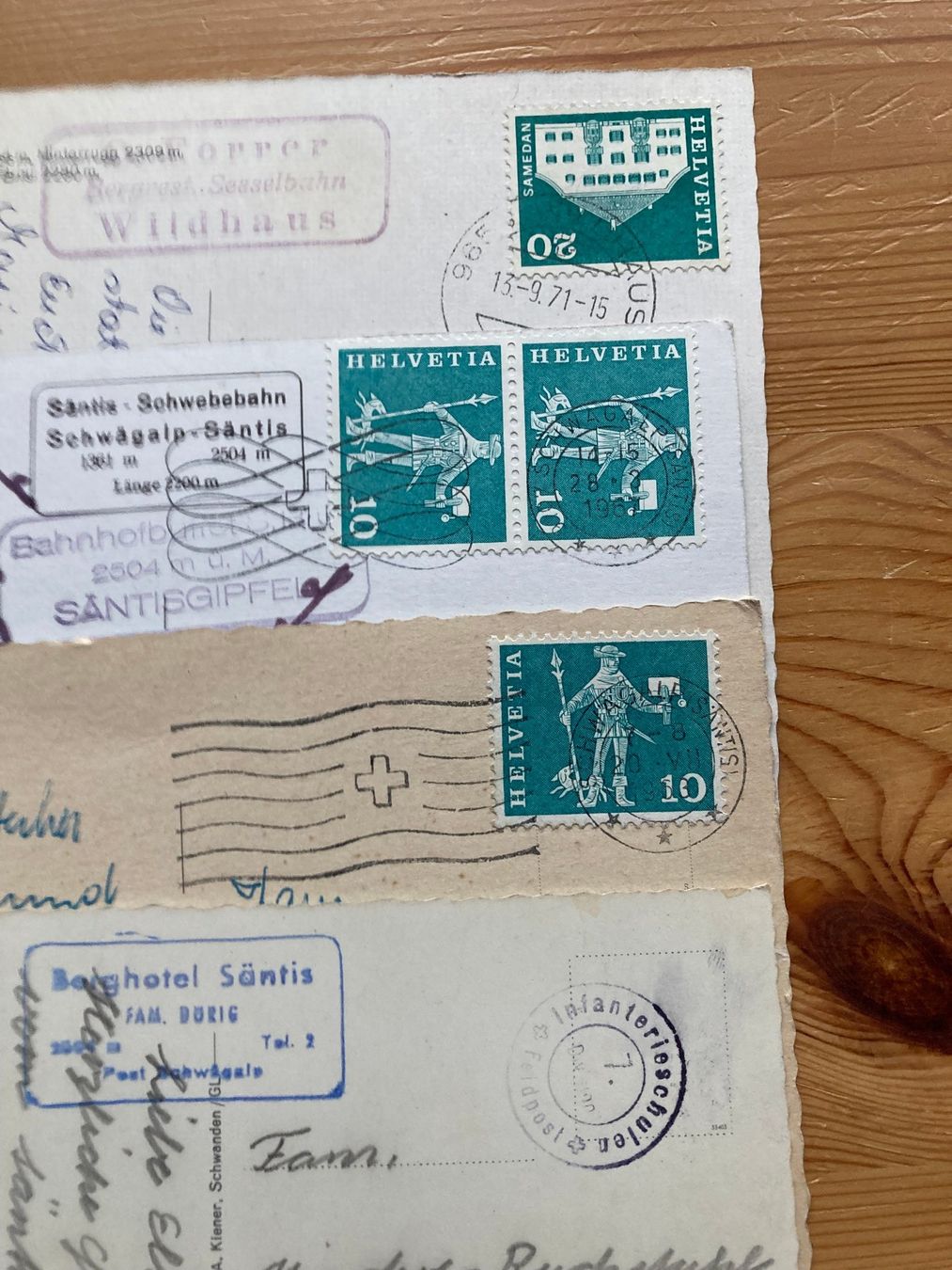 Ansichtskarten: Säntis - 5 AK ab 1967 – Gebraucht aus Oberuzwil von Henri09 5