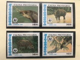 Nicaragua 1985 Satz WWF Tapir postfrisch