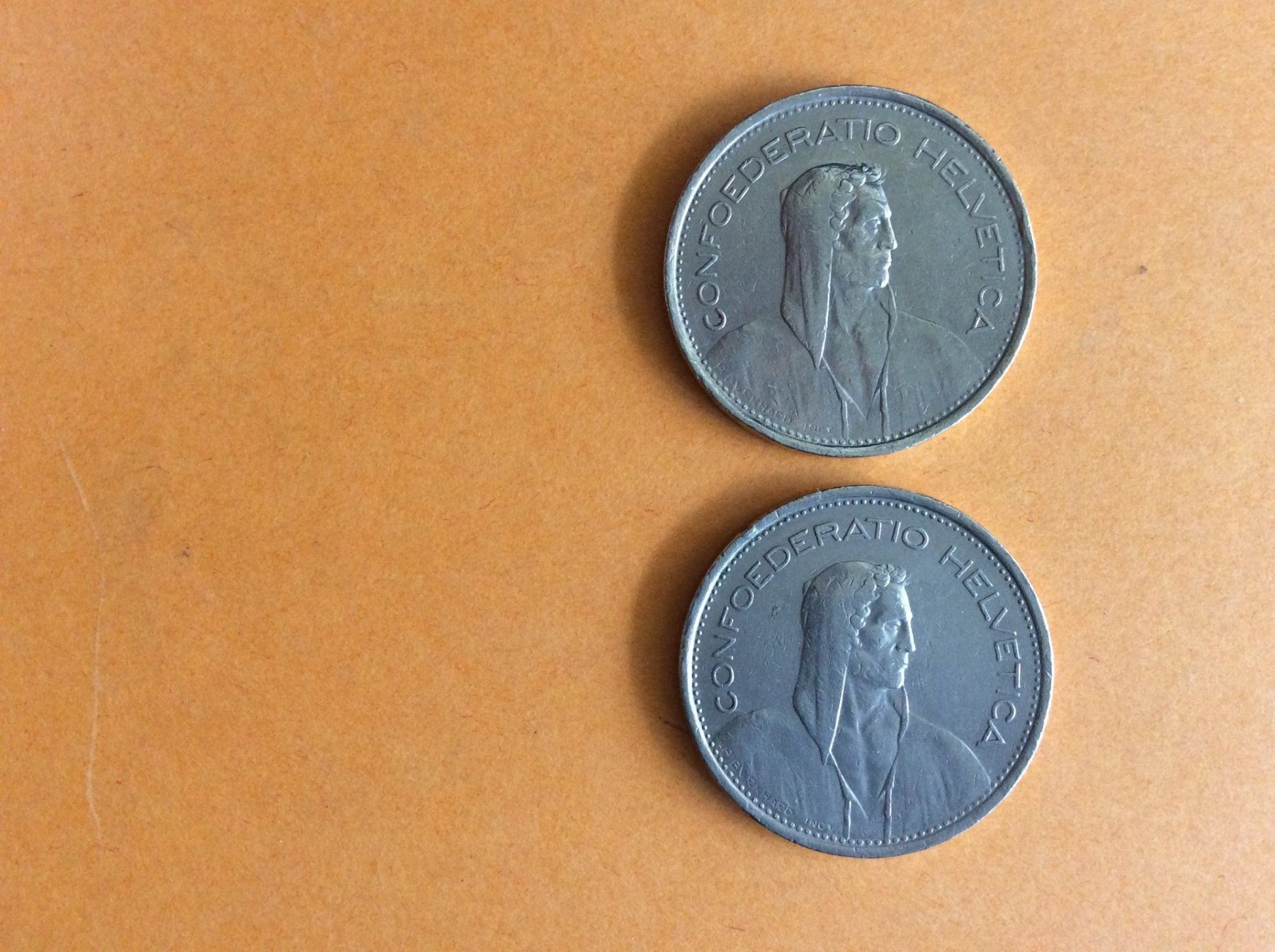 Alle Münzen: 5 francs  1968 - 1970 – Gebraucht aus Genève von pie_fh2d 1