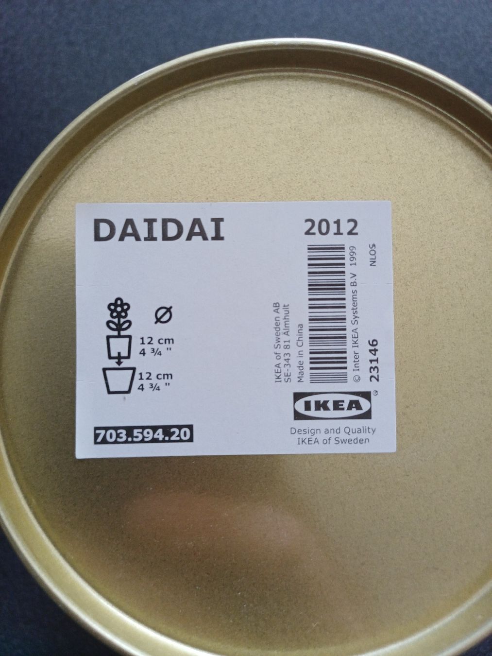 Ikea Vasi per fiori: Blumenuntertopf messingfarben 12cm – Nuovo (secondo la descrizione) da Schwerzenbach venduto da mss_66gb 3